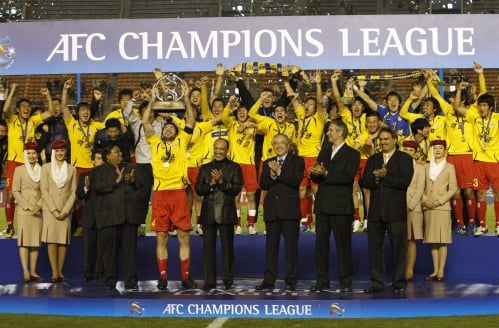 Festa do time sul-campeão pelo título no continente asiático