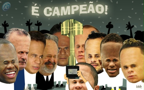 Charge com os campeões absolutos da Copa do Brasil 2010